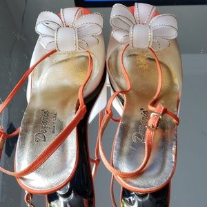 Orange Flower Cinderella Clear Heel Slingback